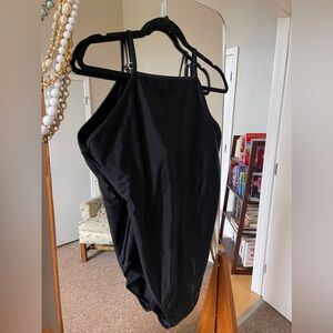 Summersalt || The High Neck One-Piece in Sea Urchin Black 14 NWT